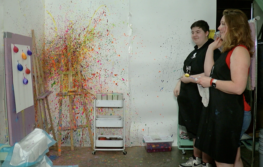Painting with balloons and darts