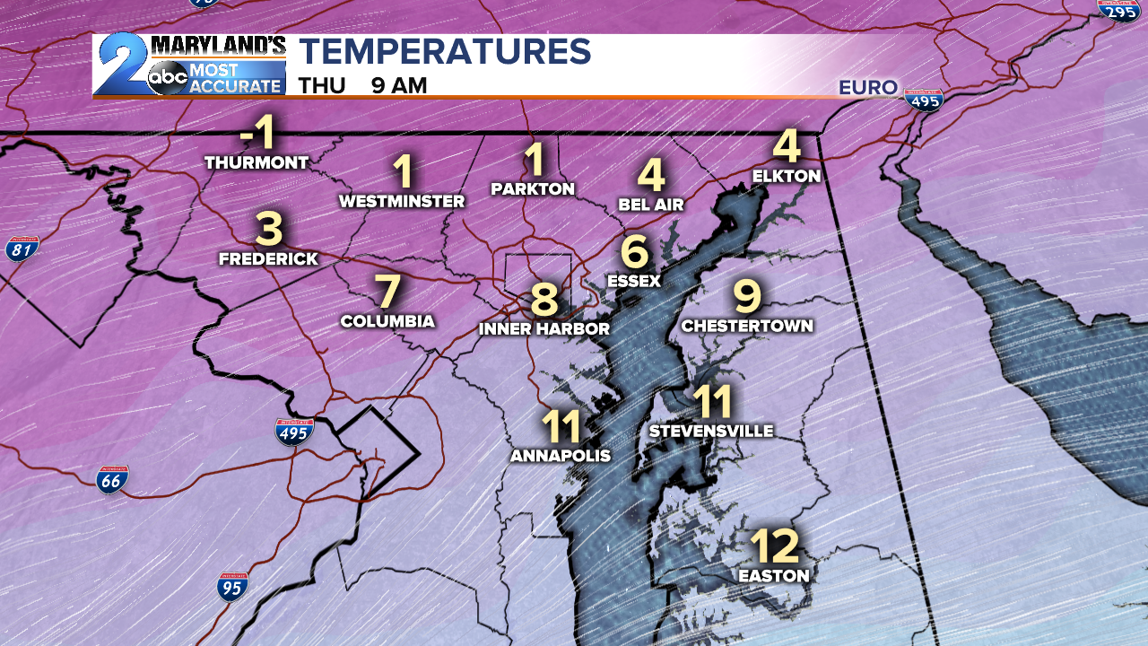 Thursday Morning Low Temperatures