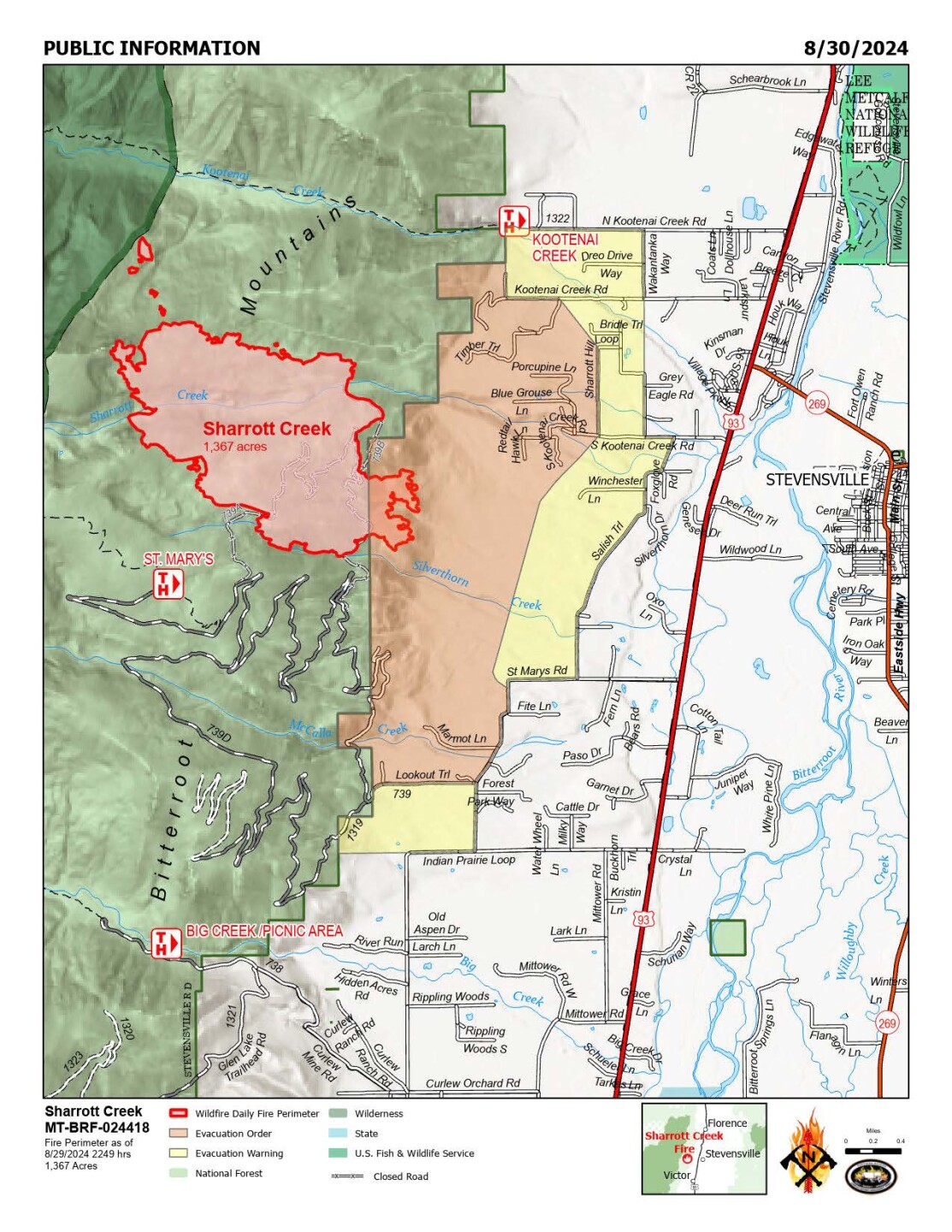 Sharrott Creek Fire Map