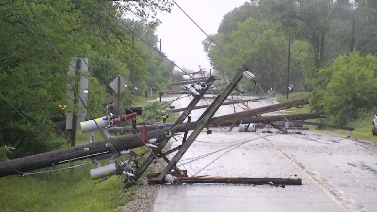Downed power lines in Kenosha