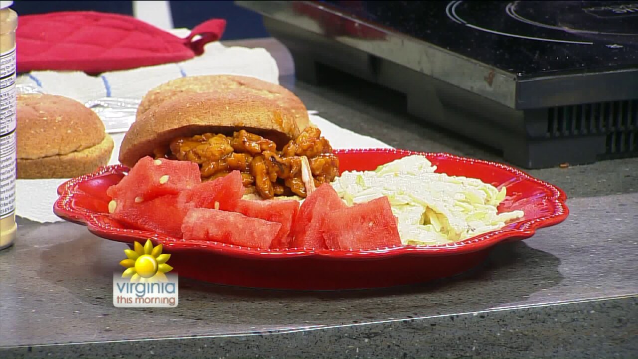 Enjoy these Vegan BBQ Chicken Sandwiches