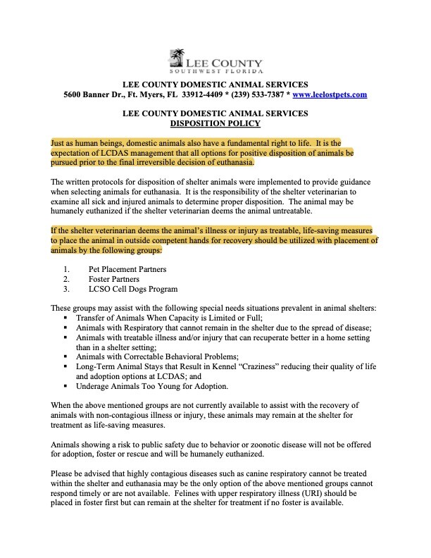 euthanasia policy lcdas