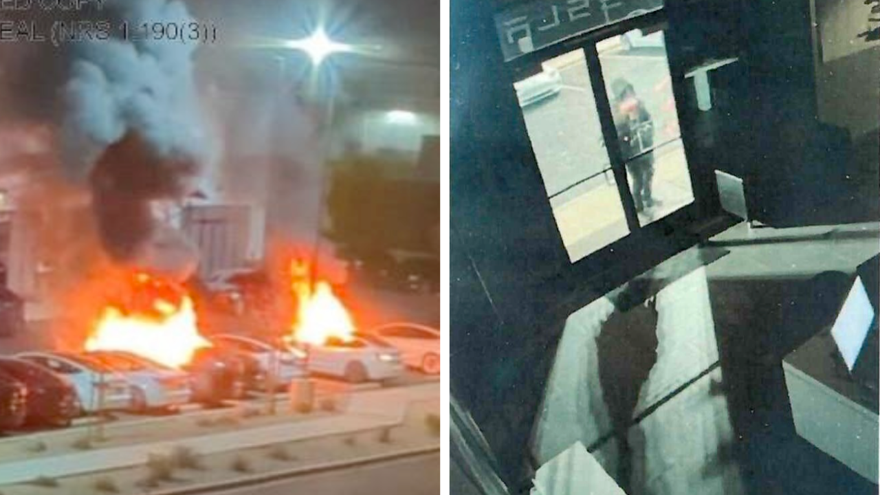 Tesla firebombing Las Vegas