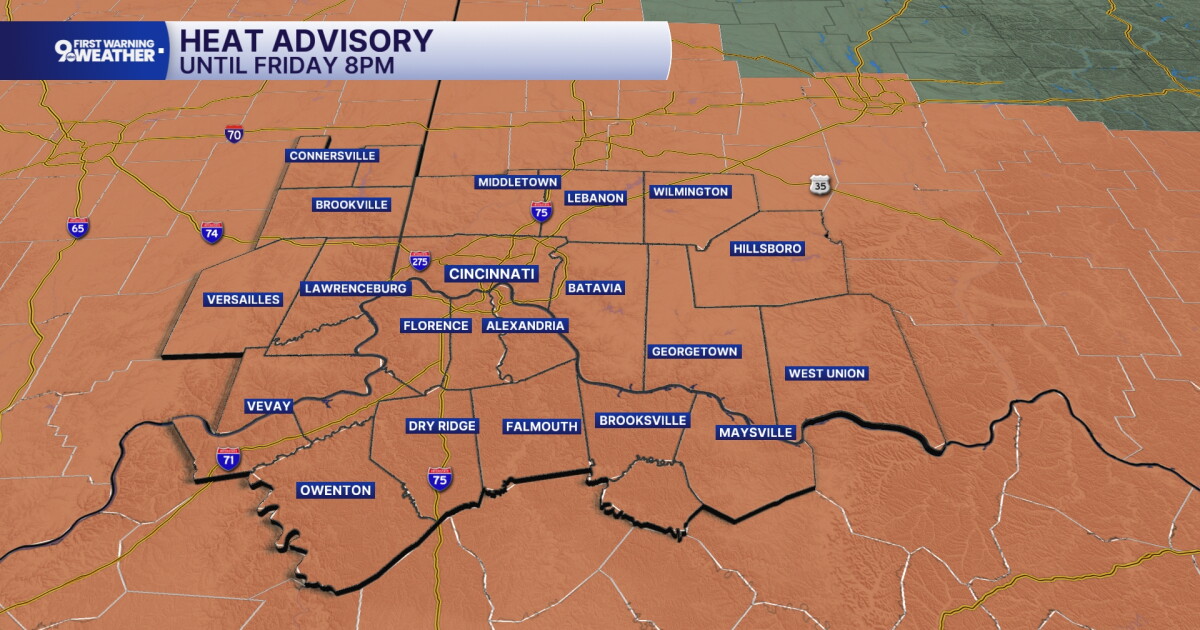 Heat advisory continues, timing out weekend storms