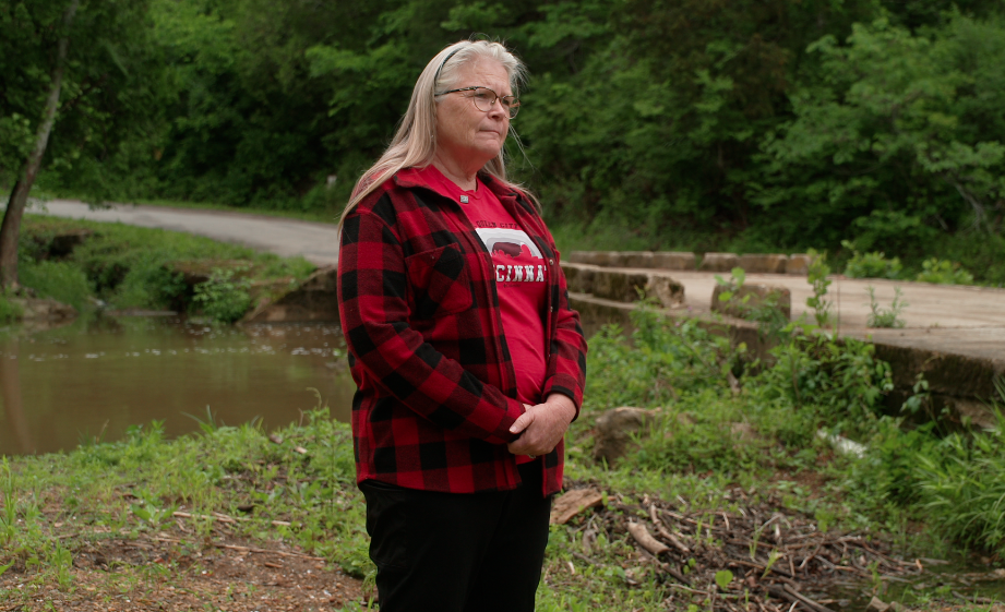 Julia Reno lives a mile up the hill from the Coffee Hollow Road Bridge over Scioto Brush Creek in Adams County, and said it floods up to 20 times each year.