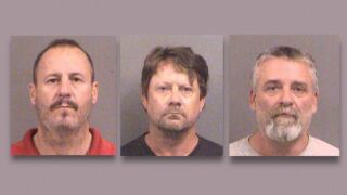 Mugshots of Curtis Allen, Patrick Stein and Gavin Wright.