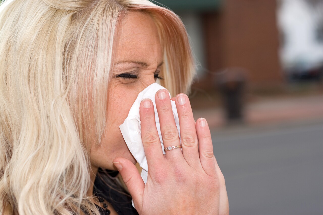 Blowing Her Nose - sneezing - allergies