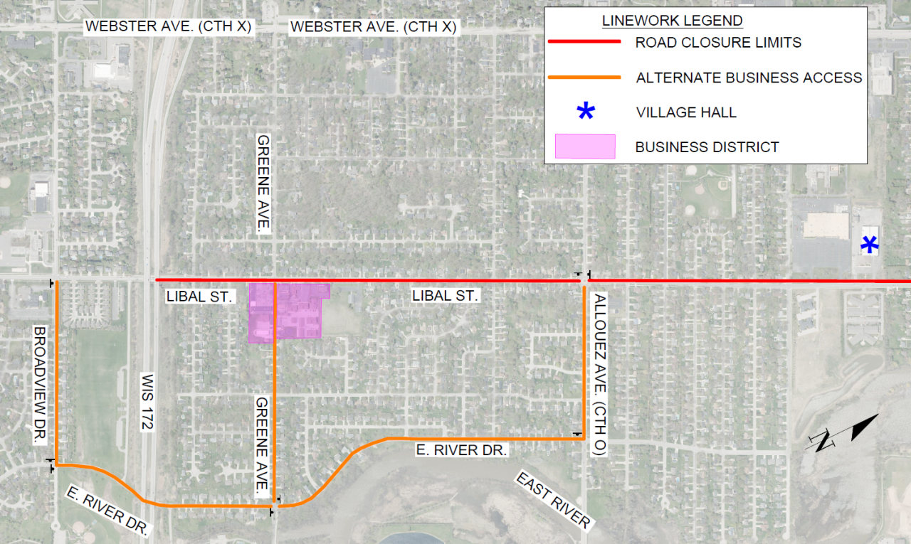 Allouez Business Access map