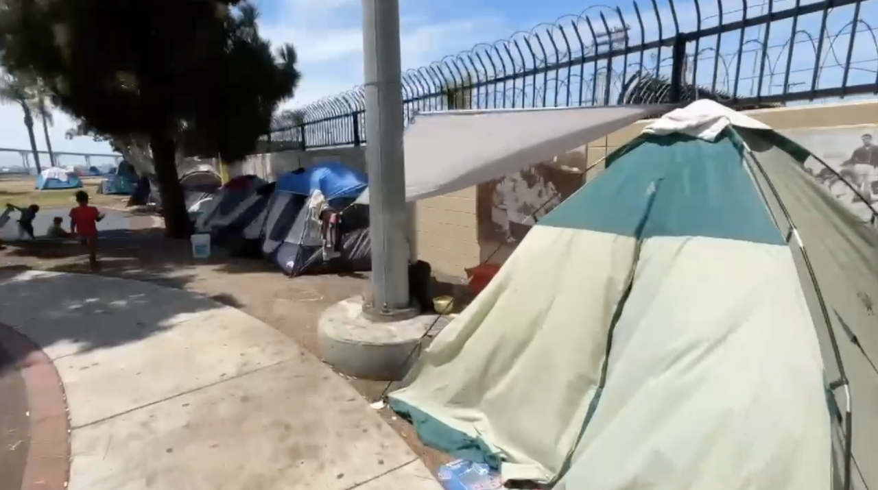tents at cesar chavez park