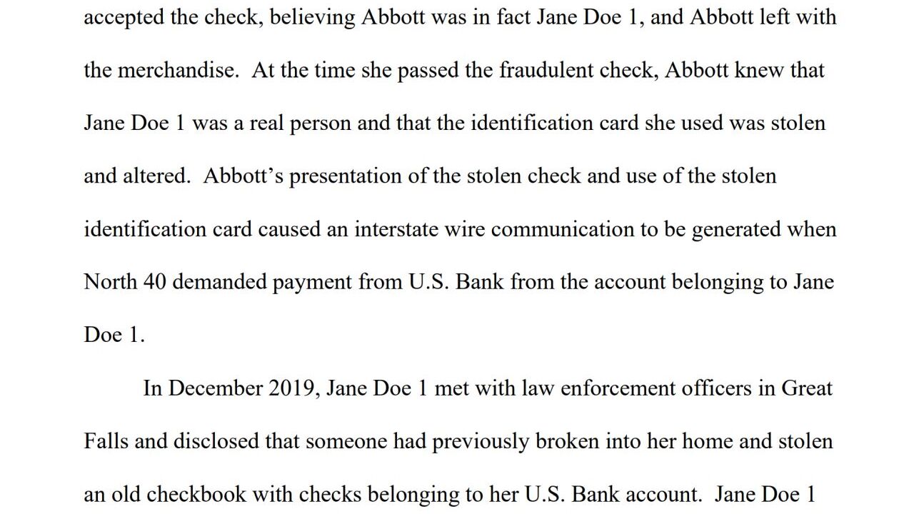 Abbott, 34 years old, pleaded guilty in October 2021 to wire fraud and aggravated identity theft