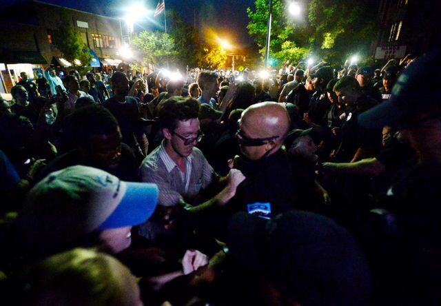 Photos: Protesters topple Confederate statue at University of North Carolina at Chapel Hill