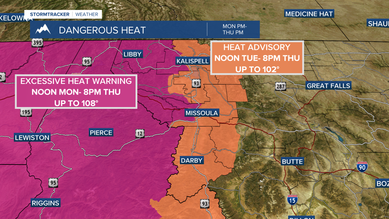 Excessive Heat Warnings and Heat Advisories in place next week