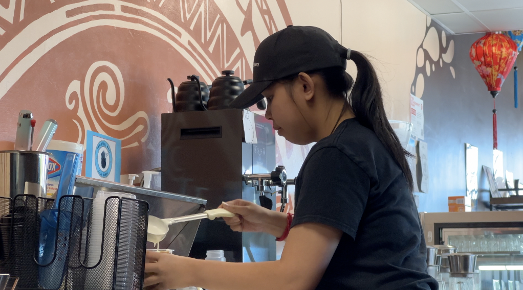 Nhung Hoang works on another original coffee creation
