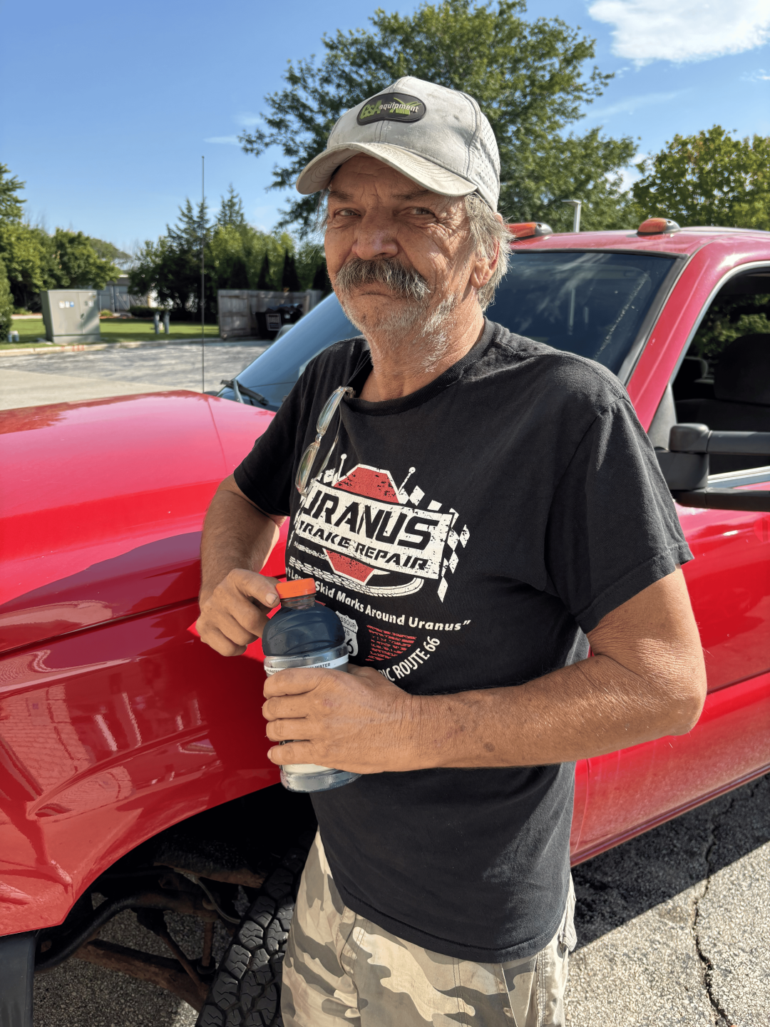Chris Bresser, drives a diesel truck