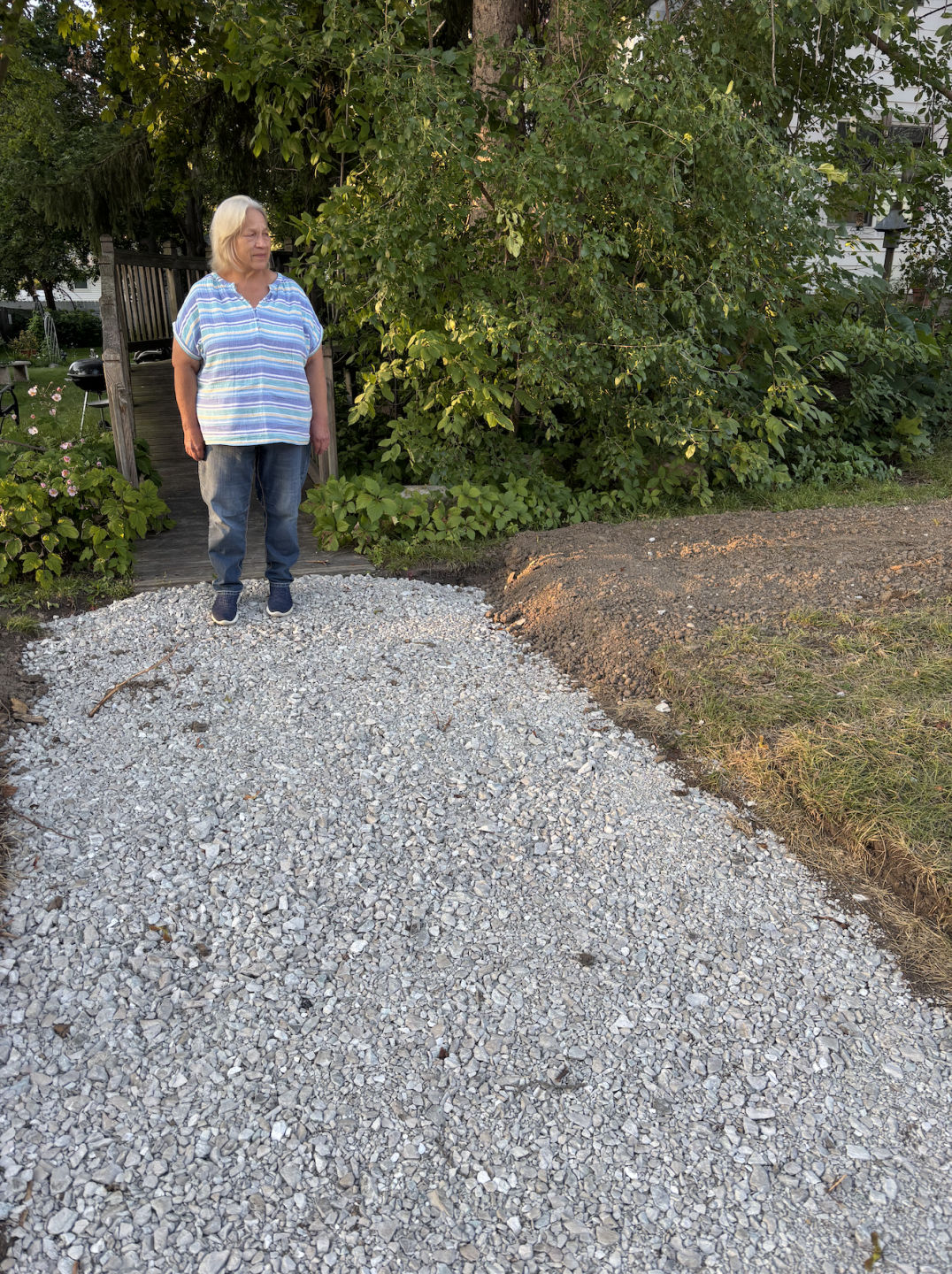 Ness standing on the temporary path