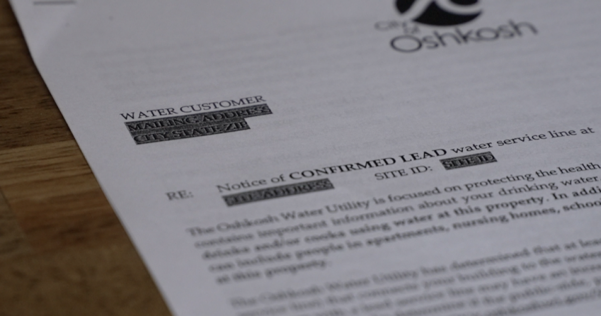 What to do if you received a letter about your lead pipes in Oshkosh