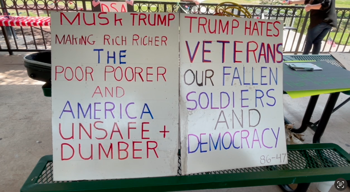 Brazos County Veterans protest proposed cuts, policies affecting service members