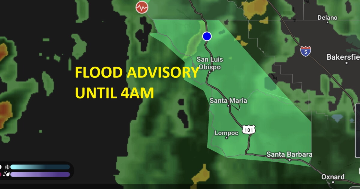 FLOOD ADVISORY IN EFFECT UNTIL 4 AM FOR SLO and SB COUNTY - Vimarsana News