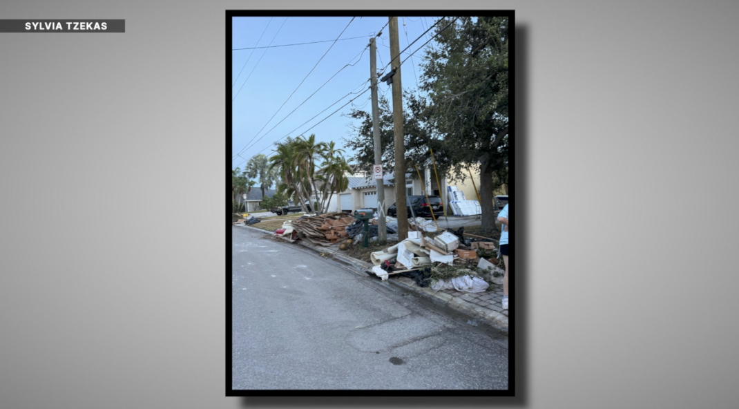 Damage at Sylvia Tzekas' home during hurricane Helene