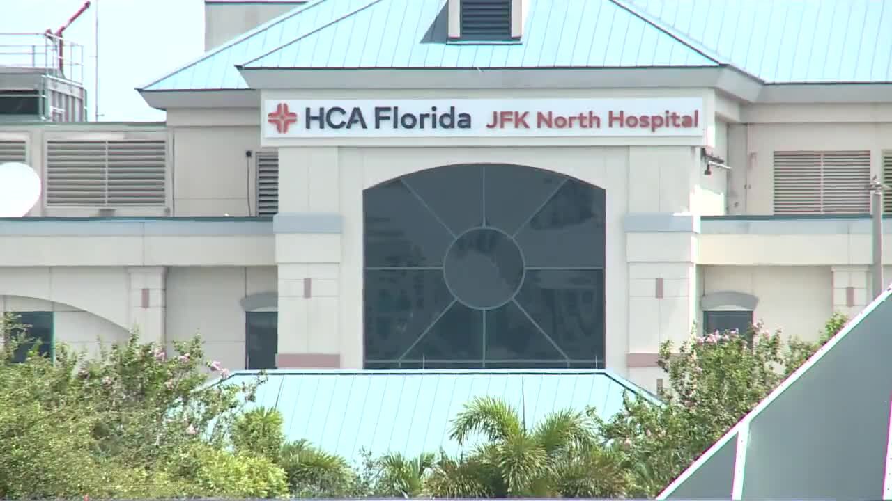 HCA Florida JFK North Hospital sign in 2023