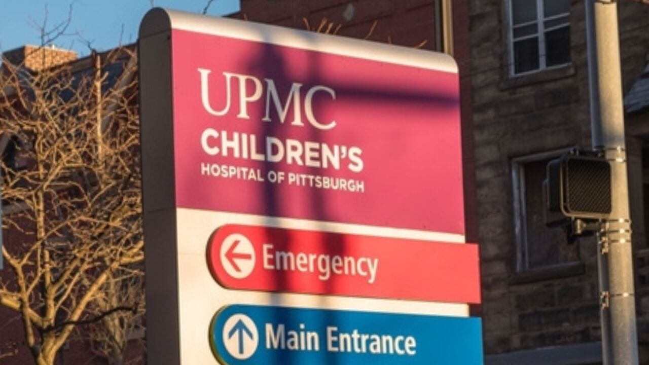 A sign outside UPMC Children's Hospital of Pittsburgh.