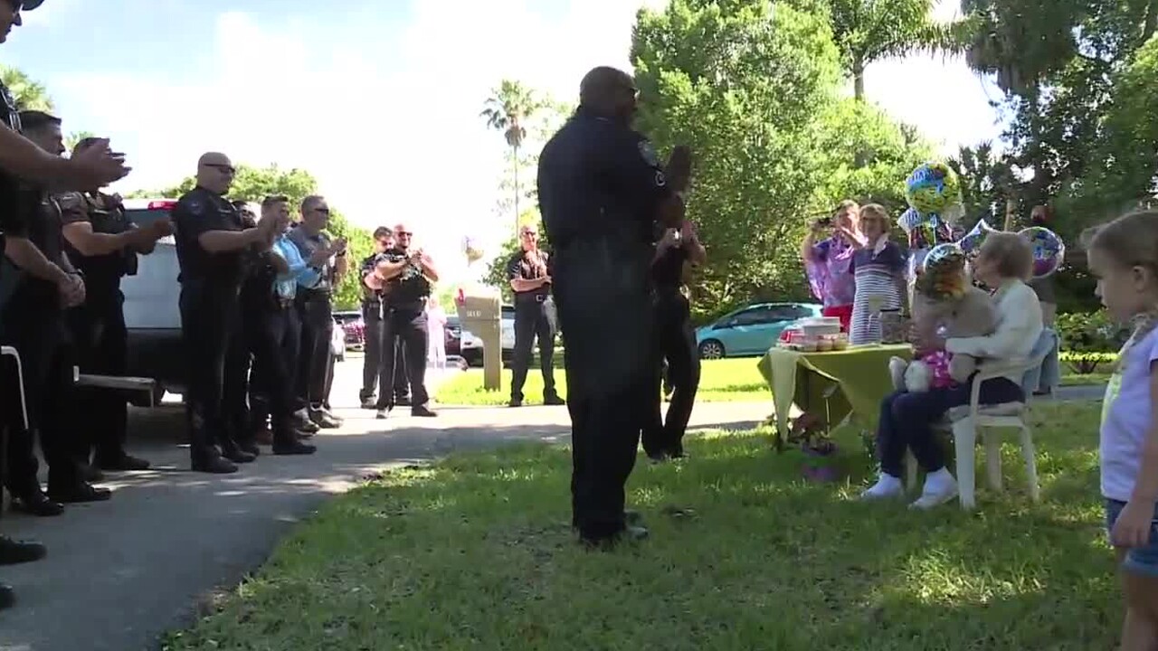 Mary Owen celebrates her 100th birthday on April 28, 2020, will a little help from the Vero Beach Police Department.