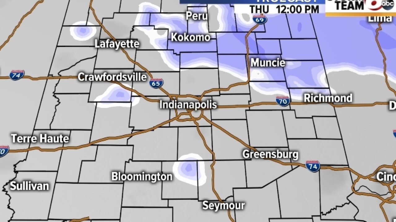 When you can expect to see snow Thursday morning