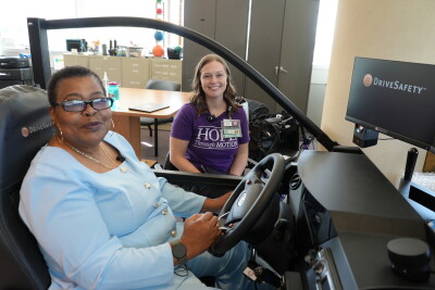 Jean and Jenna working on the new technology