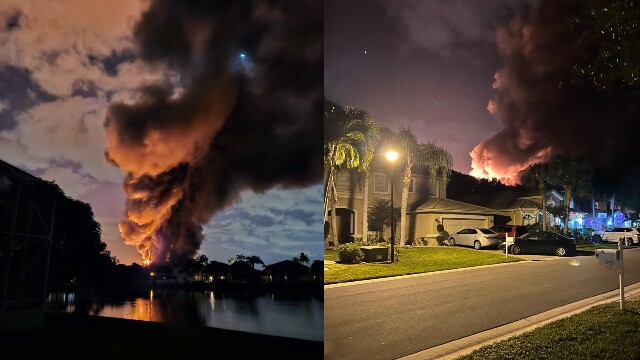 Photos of a fuel tanker fire on Florida's Turnpike in west Boynton Beach, taken in the Isola Bella community off Hypoluxo Road on Dec. 8, 2023.jpg