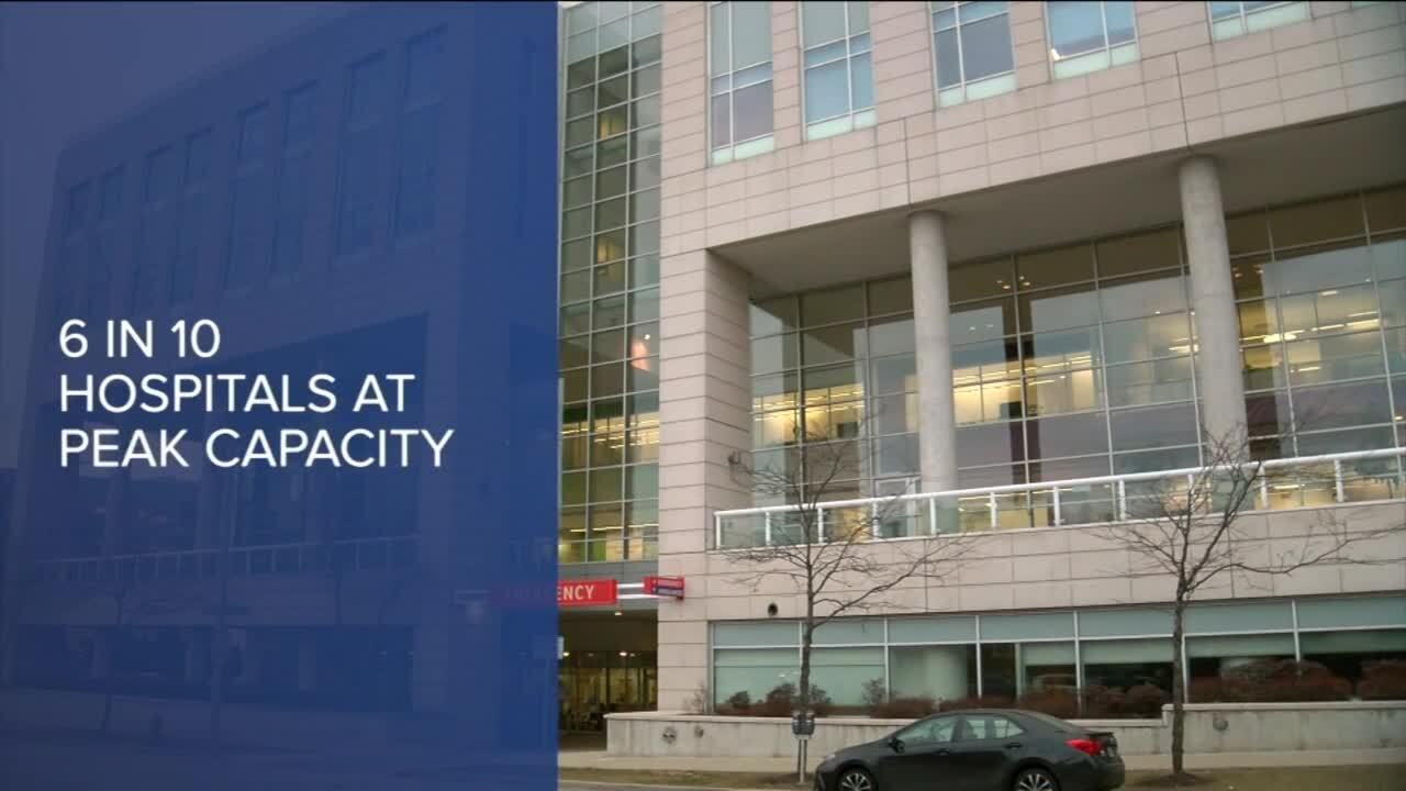 State data showed 60 percent of hospitals and 78 percent of ICUs are at peak capacity.