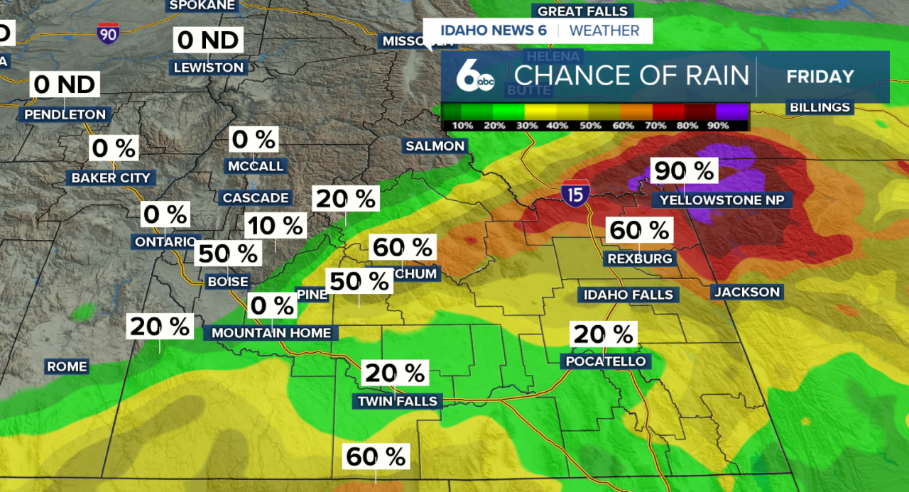 Chance of rain Friday