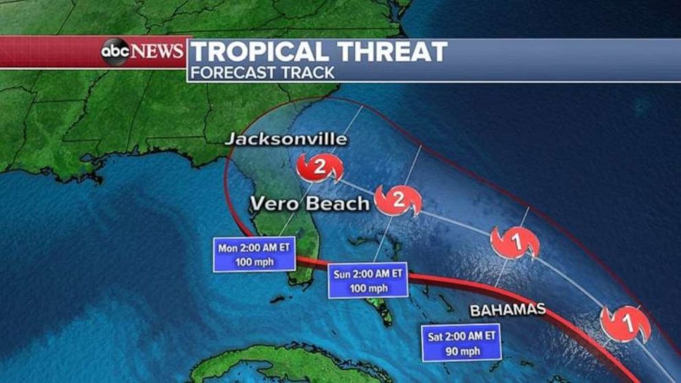 Tropical Storm Dorian's path could bring it into contact with Florida early next week.