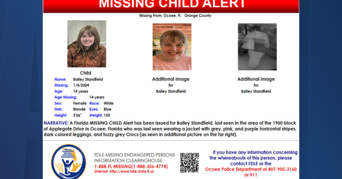 Missing Child Alert issued for 14-year-old girl last seen Thursday