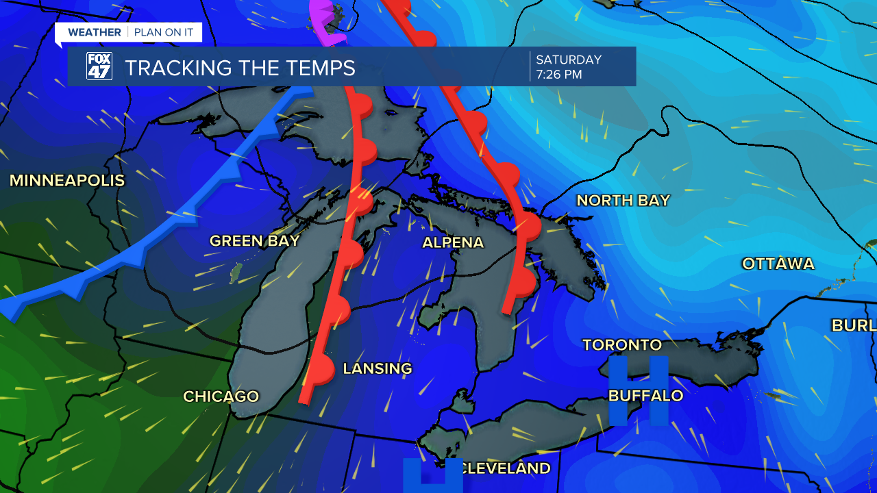 A shortwave advances through the region Saturday evening keeping showers north of our neighborhoods with temps into Sunday warming above average