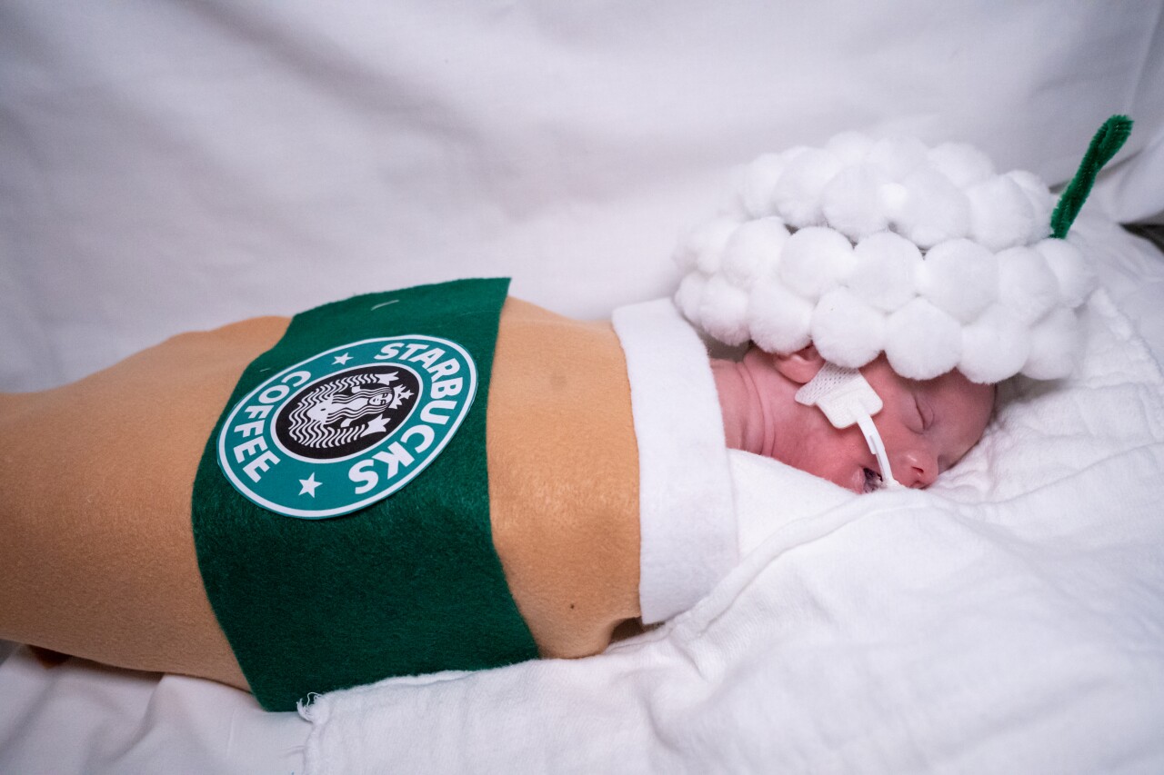 NICU babies dressed up for first Halloween