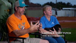 Camron and Terry Futch of Vero Beach recall surviving the tornado that hit their home on Oct. 9, 2024.