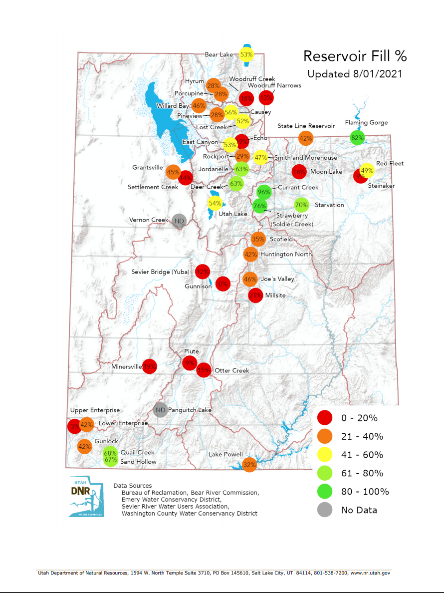 Utah Drought Map 8-1-21