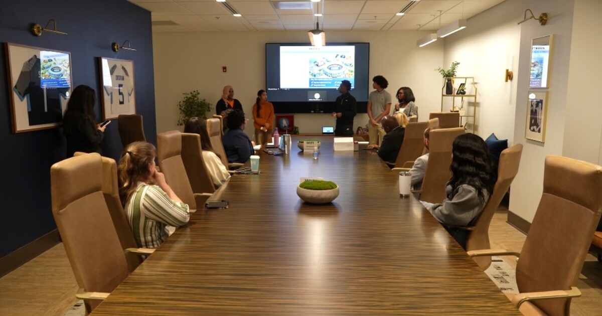 Overton High School students pitch community ideas for the new Nissan Stadium to Tennessee Titans leaders
