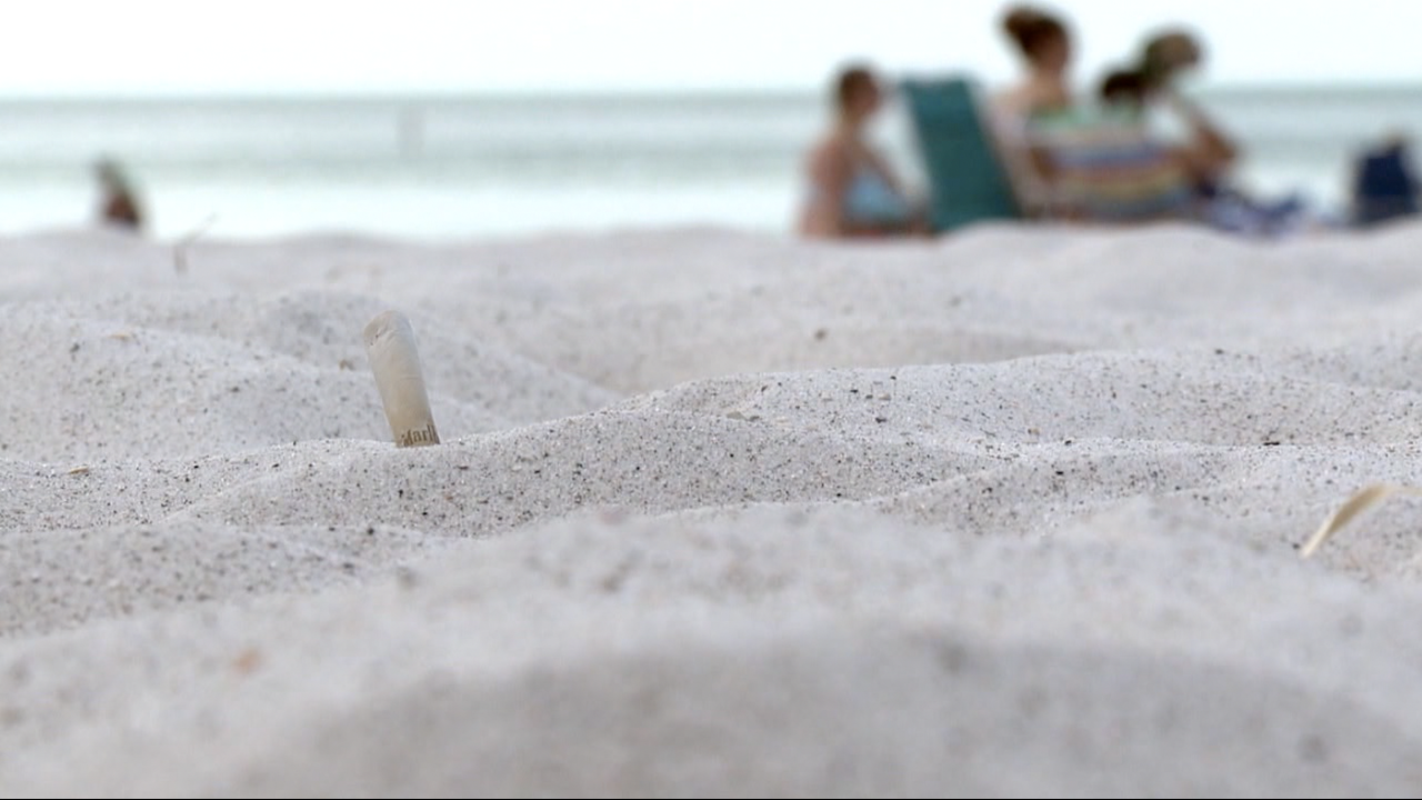 Cigarettes in beach