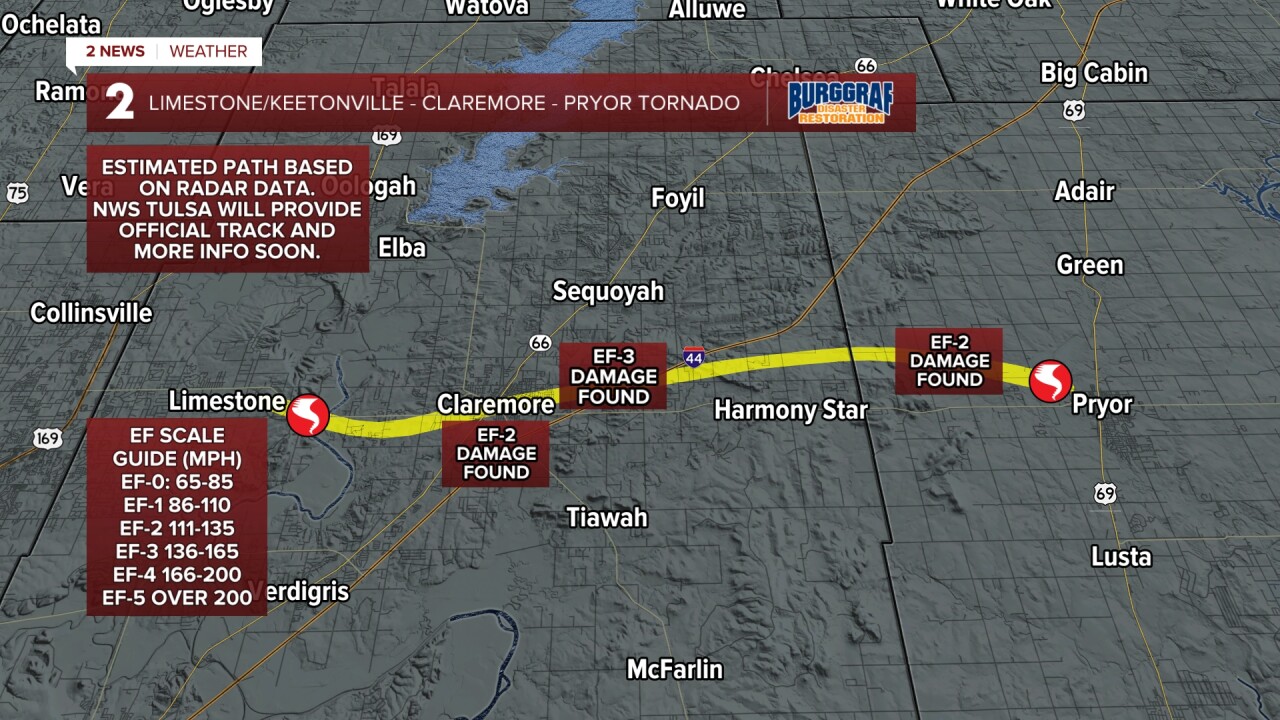 Preliminary Claremore/Pryor tornado data