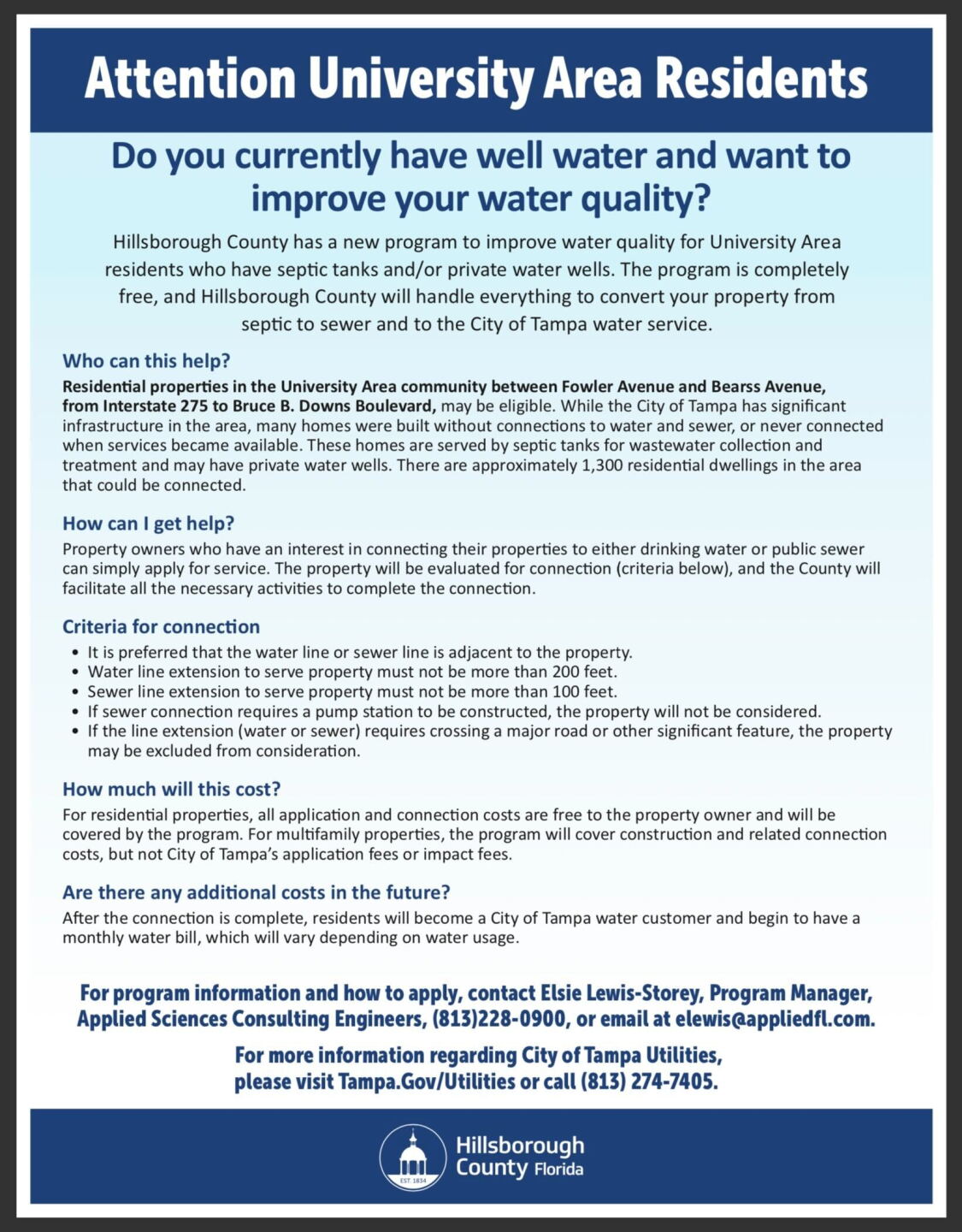 Hillsborough County water quality flyer