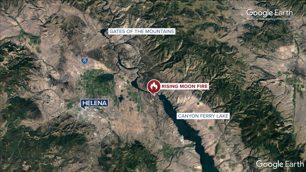 rising moon fire east of Helena