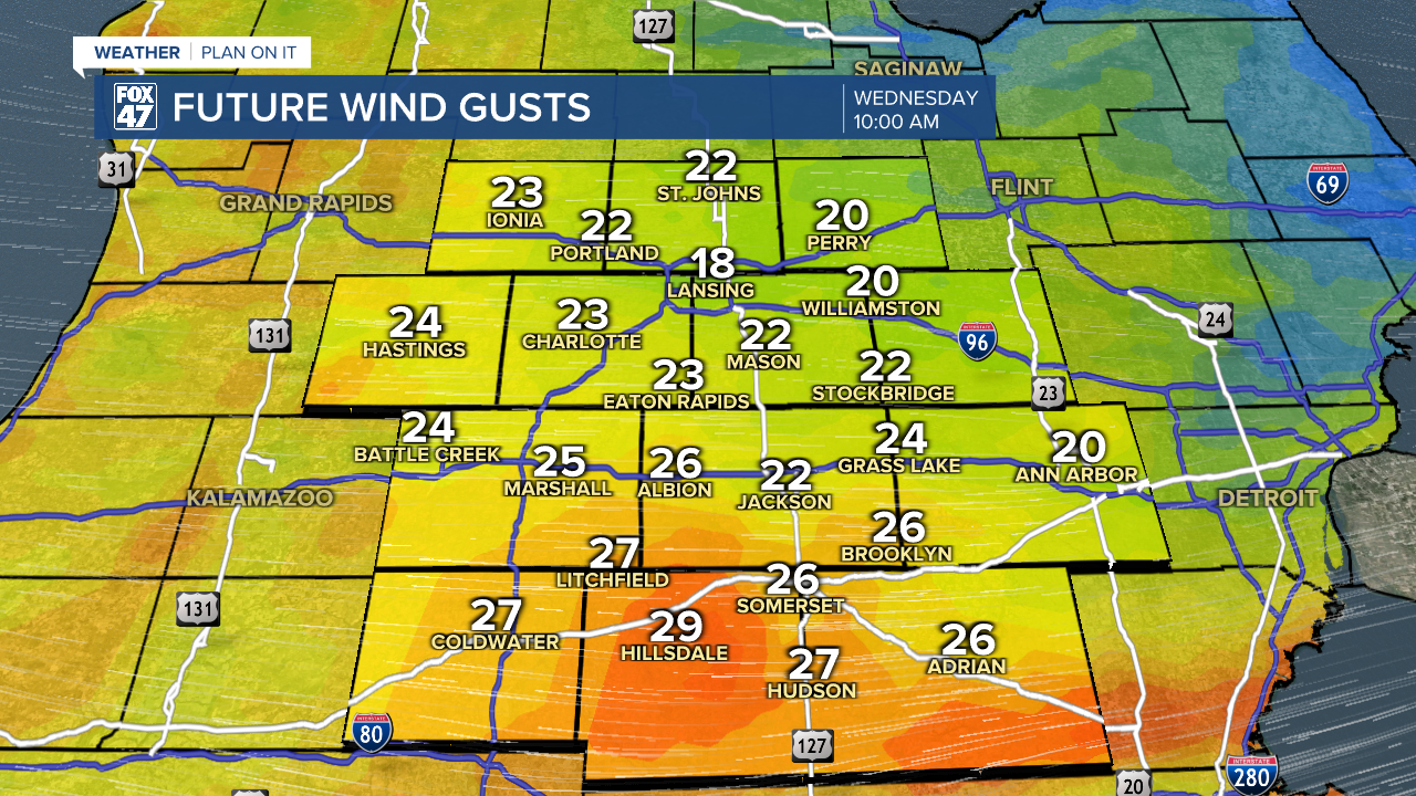 Breezy Start to Wednesday in our Southern Neighborhoods