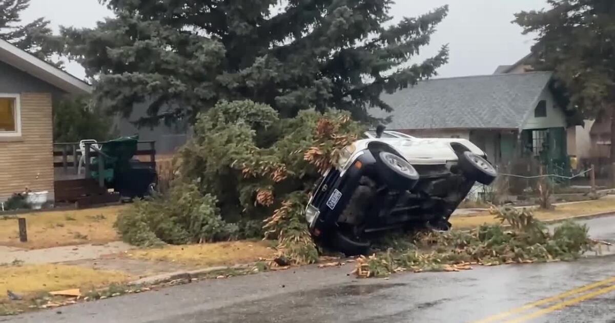 Rare emergency alert issued as destructive windstorm batters Montana