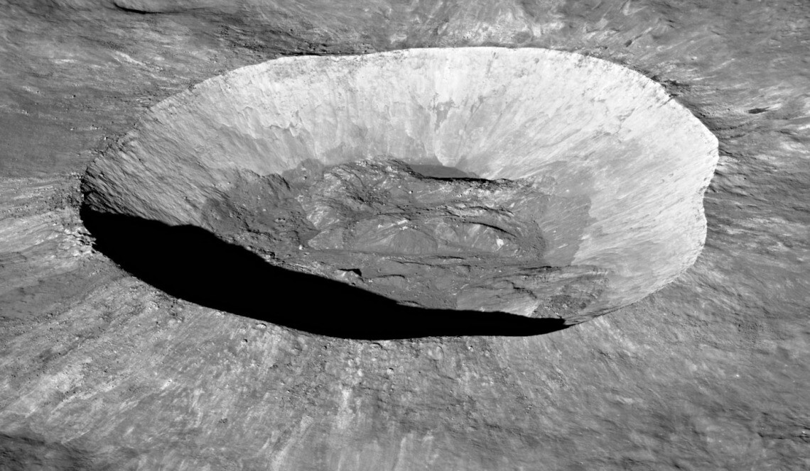 The Giordano Bruno crater on the moon.