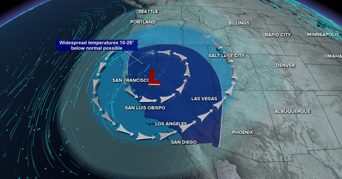 Low pressure brings cool, cloudy, windy, and rainy conditions on Wednesday