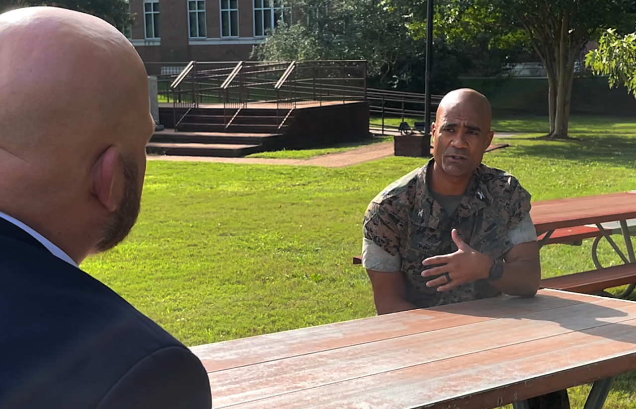 Marine Colonel David Hyman explains to News 3 anchor Blaine Stewart how he stepped in to save a sailor's life.