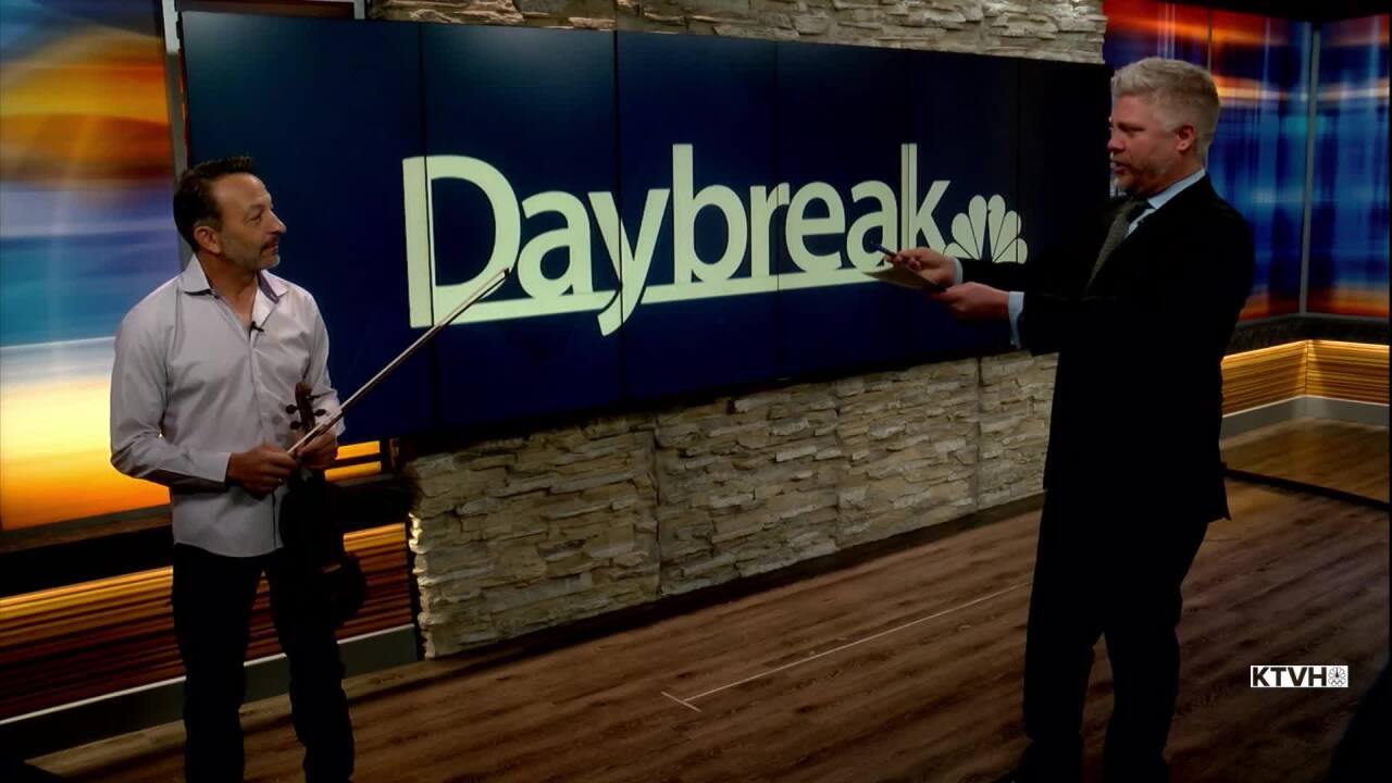 Violinist Richard Amoroso in the KTVH studio