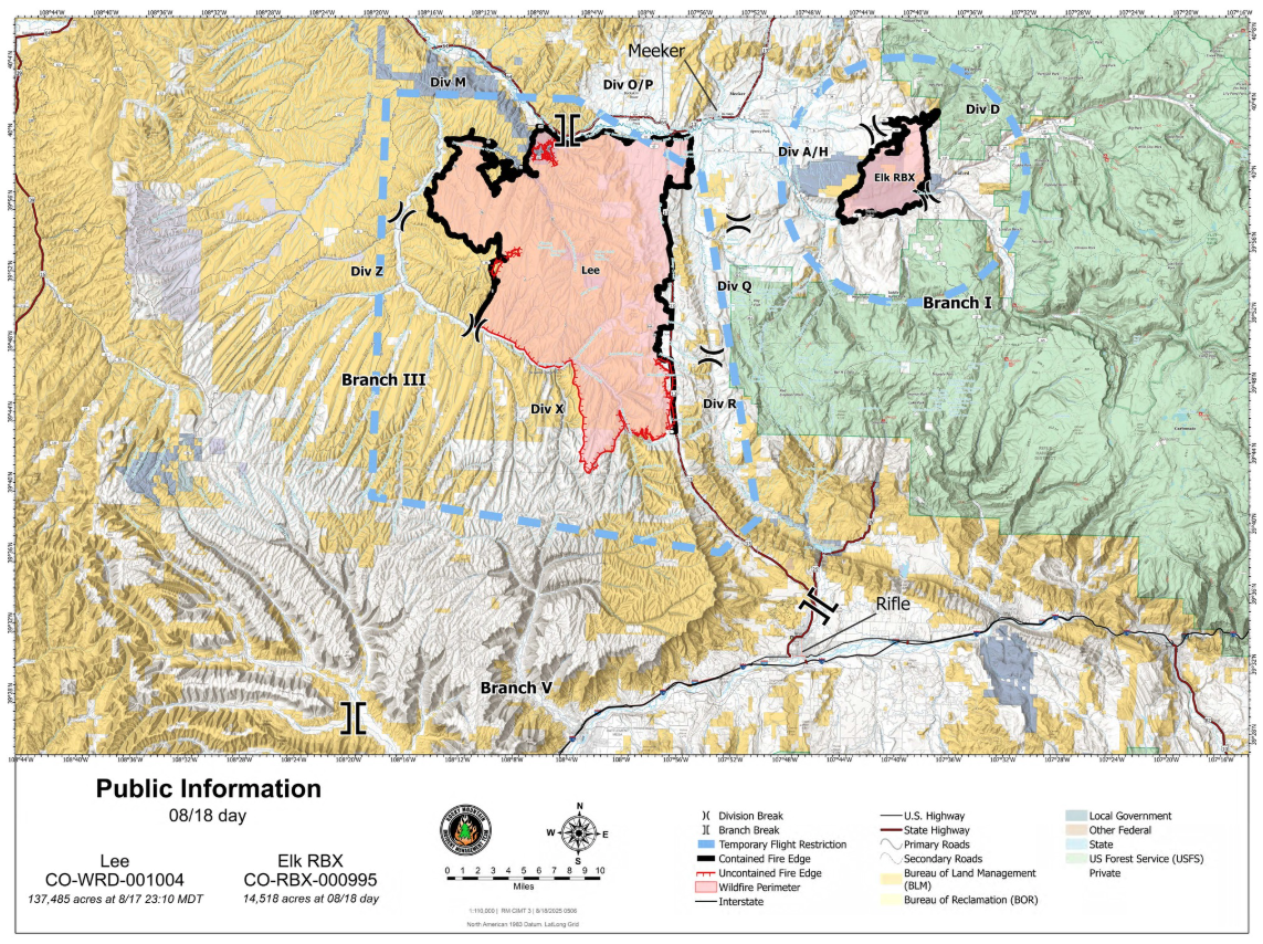 Elk and Lee fires map_Aug 18 2025