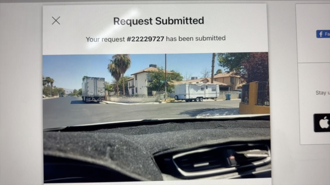 Trailer parked in east Las Vegas